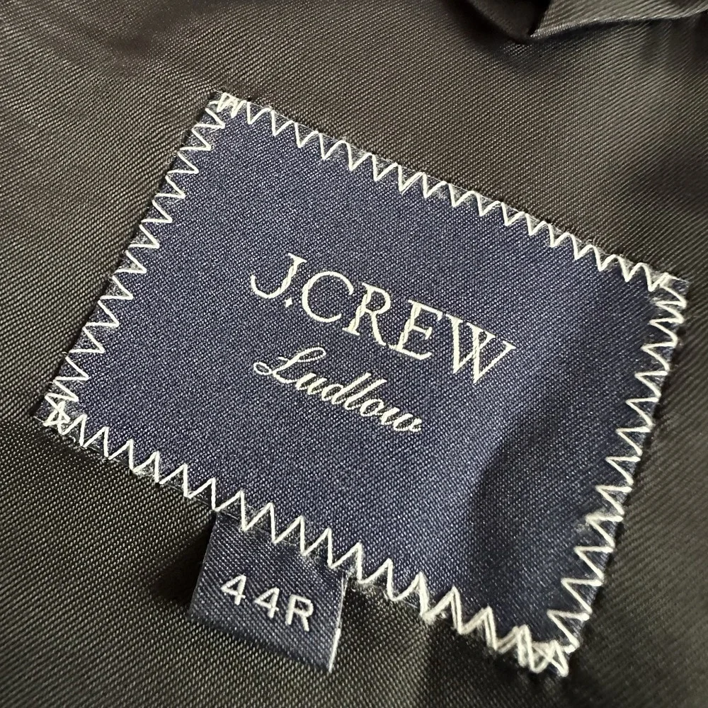 J Crew Ludlow Loro Piano 2-Piece Suit Mens 44R/34x32 Black 100% Italian Wool